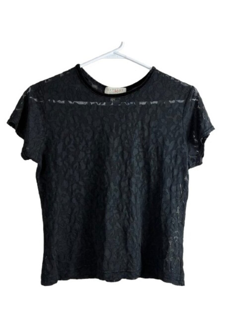 VTG 90’s/Y2K Express Tricot Floral Mesh Burnout Top Sz M Whimsigoth